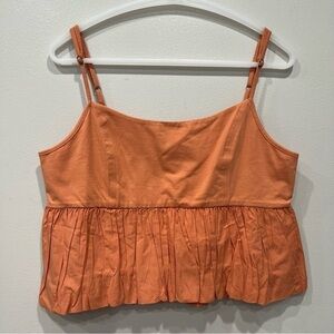 Maeve Anthropologie Ruffled Bubble Cropped Babydoll Women’s Size Large